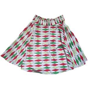 Pinup Couture Red and Green Pleated A-Line Skirt